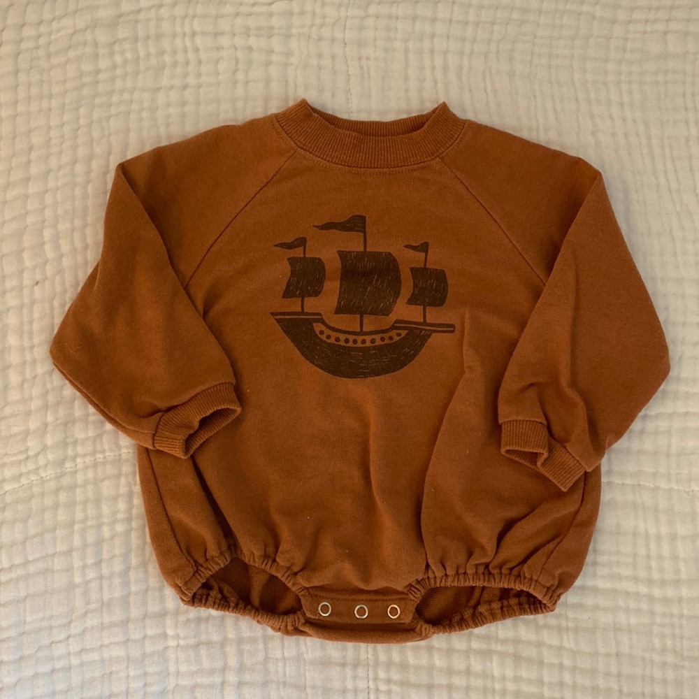 Rylee + Cru baby sweatshirt bubble romper